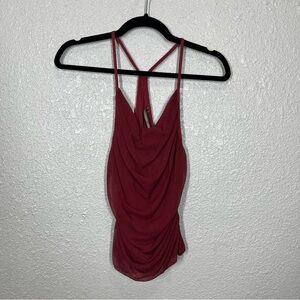 Anthropologie Maroon Silky Racerback Tank